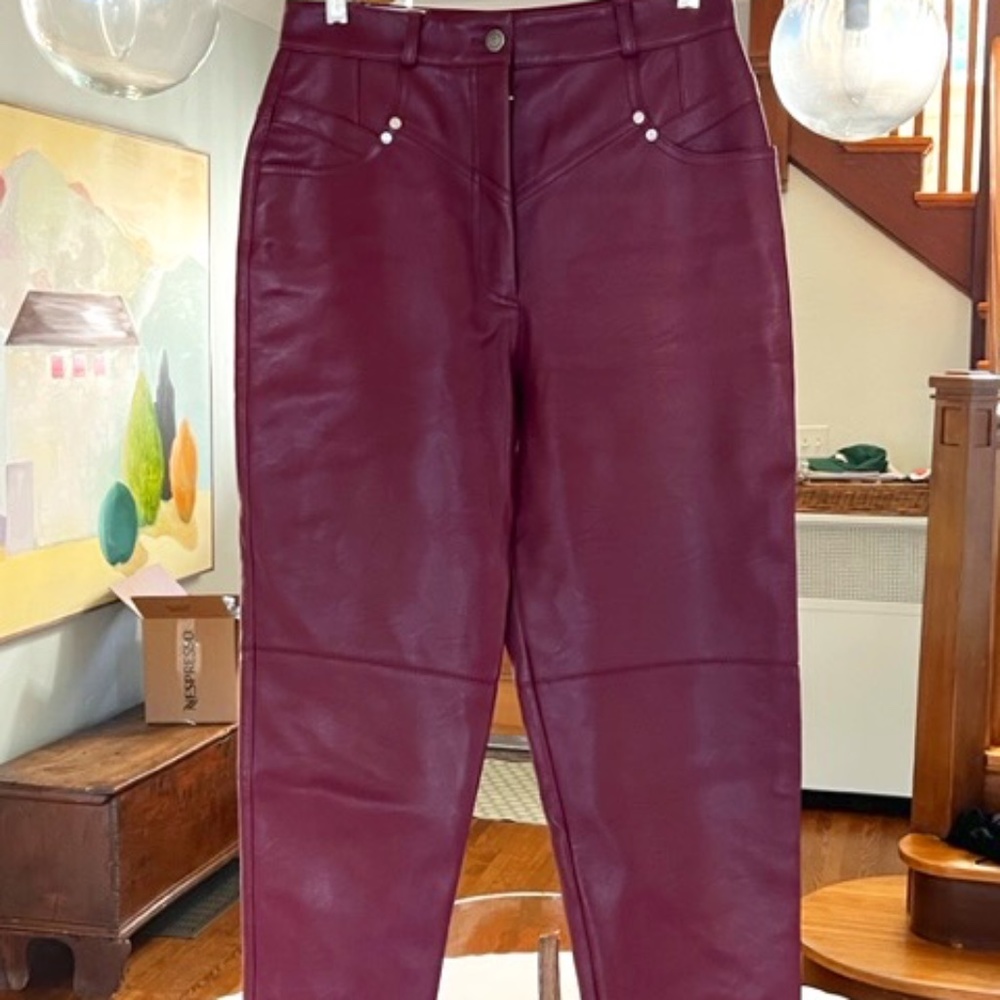 Stella McCartney Burgundy Pleather Plants